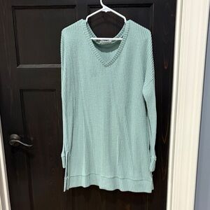 Mint Green V-Neck Women's Sweater